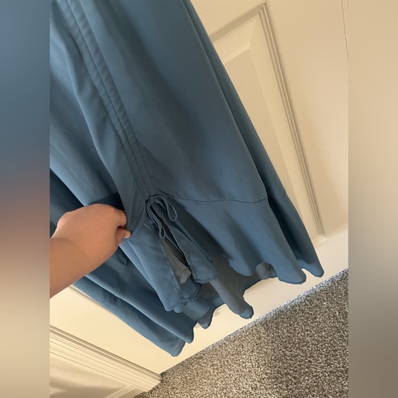 Lulus Blue Dress with Leg Cut-Out - Picture 4 of 7